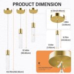 Pendant Lights Kitchen Island 3 Pack, 6500K Modern Kitchen Island Lights Ceiling Lighting Fixtures with Crystal Bubble, Integrated LED Cold White Hanging Light Dining Room Light Brushed Gold - Image 5
