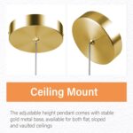 Pendant Lights Kitchen Island 3 Pack, 6500K Modern Kitchen Island Lights Ceiling Lighting Fixtures with Crystal Bubble, Integrated LED Cold White Hanging Light Dining Room Light Brushed Gold - Image 8