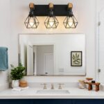 Farmhouse Vanity Light for Bathroom, 3-Light Wood Bathroom Vanity Light Fixtures Over Mirror, Rustic Sconces Wall Lighting with Metal Lampshade for Living Room, Bedroom, Hallway - Image 10