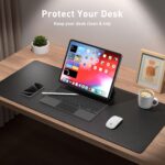 Aothia Leather Desk Pad Protector,Mouse Pad,Office Desk Mat, Non-Slip PU Leather Desk Blotter,Laptop Desk Pad,Waterproof Desk Writing Pad for Office and Home (Black,31.5" x 15.7") - Image 4