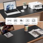 Aothia Leather Desk Pad Protector,Mouse Pad,Office Desk Mat, Non-Slip PU Leather Desk Blotter,Laptop Desk Pad,Waterproof Desk Writing Pad for Office and Home (Black,31.5" x 15.7") - Image 6