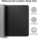Aothia Leather Desk Pad Protector,Mouse Pad,Office Desk Mat, Non-Slip PU Leather Desk Blotter,Laptop Desk Pad,Waterproof Desk Writing Pad for Office and Home (Black,31.5" x 15.7") - Image 7