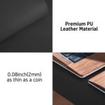 Aothia Leather Desk Pad Protector,Mouse Pad,Office Desk Mat, Non-Slip PU Leather Desk Blotter,Laptop Desk Pad,Waterproof Desk Writing Pad for Office and Home (Black,31.5" x 15.7") - Image 8