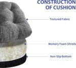 Chair Cushions for Dining Chairs Set of 4, Kitchen Chair Cushions, Chair Pads with Ties and Non Slip Backing, Tufted Memory Foam Seat Cushion 4 Pack, 15.5" x 15.5" x 4", Dark Gray - Image 7