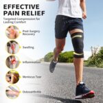 CAMBIVO 2 Pack Knee Brace for Men and Women, Knee Sleeves for Men with Patella Gel Pad and Side Stabilizers, Knee Compression Sleeves for Knee Pain Relief, Running, Workout, Daily Use - Image 3