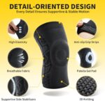 CAMBIVO 2 Pack Knee Brace for Men and Women, Knee Sleeves for Men with Patella Gel Pad and Side Stabilizers, Knee Compression Sleeves for Knee Pain Relief, Running, Workout, Daily Use - Image 6