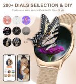 Iaret Smart Watch (Answer/Make Calls), 1.43" AMOLED Smart Watches for Women, Fitness Tracker with 100+ Sport Modes Sleep Heart Rate Monitor Pedometer, Waterproof Smartwatch for Android iOS, Rose Gold - Image 7