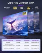 avedio links 4K@120Hz HDMI Splitter 1 in 2 Out w/ 4ft 8K Hdmi Cable (Not Extended Display), Mirror Only, 8K HDMI 2.1 Splitter for Monitor, TV, Support HDCP2.3, 48Gbps, VRR, ALLM, Dol-by Vision, Atmos - Image 4
