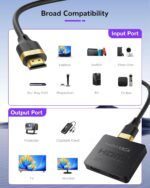 avedio links 4K@120Hz HDMI Splitter 1 in 2 Out w/ 4ft 8K Hdmi Cable (Not Extended Display), Mirror Only, 8K HDMI 2.1 Splitter for Monitor, TV, Support HDCP2.3, 48Gbps, VRR, ALLM, Dol-by Vision, Atmos - Image 9