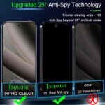 IMBZBK [Auto-Dust Removal] 3 Pack Privacy Screen Protector for Google Pixel 10 Pro [Phone Case Friendly], 3 Anti Spy Tempered Glass Camera Lens Protector Accessories, Military Grade Shatterproof - Image 3