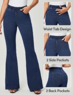 IUGA Bell Bottom Jeans for Women High Waisted Stretchy Pull On Flare Jeans Wide Leg Leggings Tummy Control Flare Pants - Image 5