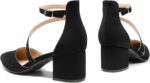 DREAM PAIRS Women's Closed Pointed Toe Low Chunky Heels Pumps Ankle Strap Wedding Business Dressy Shoes - Image 5