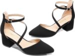 DREAM PAIRS Women's Closed Pointed Toe Low Chunky Heels Pumps Ankle Strap Wedding Business Dressy Shoes - Image 6