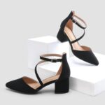 DREAM PAIRS Women's Closed Pointed Toe Low Chunky Heels Pumps Ankle Strap Wedding Business Dressy Shoes - Image 9