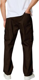 Men's Cargo Pants with Pockets Cotton Outdoor Elastic Waist Hiking Pants Casual Baggy Jogger Sweatpants - Image 5