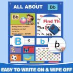 Alphabet Learning Pocket Chart, Alphabet Wall Chart for Toddlers 1-3, Handwriting Practice Letter Tracing Circle Time Learning Center for Classroom, Preschool Classroom Must Haves XL35x 27" - Image 4