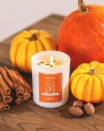 AOOVOO Fall Candles Set for Women - 4 Pack Candles for Home Scented, Aromatherapy Candle with Crystals Inside, 28 oz 200 Hour Long Lasting, Autumn Fragrance of Apple Pie/Cinnamon/Pumpkin/Nutmeg Beans - Image 3
