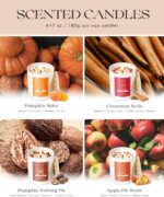AOOVOO Fall Candles Set for Women - 4 Pack Candles for Home Scented, Aromatherapy Candle with Crystals Inside, 28 oz 200 Hour Long Lasting, Autumn Fragrance of Apple Pie/Cinnamon/Pumpkin/Nutmeg Beans - Image 5