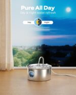 Cat Water Fountain Stainless Steel: Cat Fountain for Drinking - 88oz/2.6L Pet Water Fountain for Cats Indoor - Quiet Cats Water Bowl Dispenser - Pets Feeding & Watering Supplies - for Small Animals - Image 5