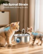 Cat Water Fountain Stainless Steel: Cat Fountain for Drinking - 88oz/2.6L Pet Water Fountain for Cats Indoor - Quiet Cats Water Bowl Dispenser - Pets Feeding & Watering Supplies - for Small Animals - Image 7