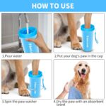 Comotech Dog Paw Cleaner with Bath Brush & Absorbent Towels - Adjustable Ring Handle for Long and Short-Haired Dogs (Large, Blue) - Image 4