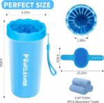 Comotech Dog Paw Cleaner with Bath Brush & Absorbent Towels - Adjustable Ring Handle for Long and Short-Haired Dogs (Large, Blue) - Image 5