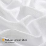 Gibelle Extra Long Boho Farmhouse Shower Curtain, Linen Cotton Fabric Shower Curtain with Macrame Lace Decor, Modern Bohemian French Country Chic Shower Curtain Set with PEVA Liner 72x84 - White - Image 5