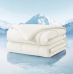 Cooling Comforter Full/Queen Size, All Season Blanket for Hot Sleepers, Lightweight Comforter for Night Sweats, Double-Sided Cooling Bedding for Bed, Sofa, Office, Camping (Beige,90"*90") - Image 3