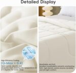 Cooling Comforter Full/Queen Size, All Season Blanket for Hot Sleepers, Lightweight Comforter for Night Sweats, Double-Sided Cooling Bedding for Bed, Sofa, Office, Camping (Beige,90"*90") - Image 6