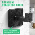 Heavy Duty Stainless Steel Towel Hooks, Wall Mounted Square Robe Hooks for Bathroom, Kitchen, Bedroom, Hotel Matte Black 2 Pack - Image 3
