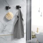 Heavy Duty Stainless Steel Towel Hooks, Wall Mounted Square Robe Hooks for Bathroom, Kitchen, Bedroom, Hotel Matte Black 2 Pack - Image 5