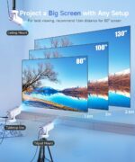 Mini Projector 4K support with WiFi 6 and Bluetooth 5.4, 5w Soundbase Speaker, Auto Vertical Keystone 180°Rotatable Portable Proyector for Home Bedroom Outdoor HY300Pro+ - Image 5