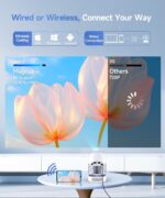 Mini Projector 4K support with WiFi 6 and Bluetooth 5.4, 5w Soundbase Speaker, Auto Vertical Keystone 180°Rotatable Portable Proyector for Home Bedroom Outdoor HY300Pro+ - Image 6