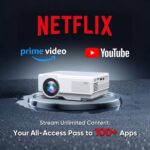 【Netflix Officially】NISOO Smart Projector with WiFi and Bluetooth, Mini Movie Projector with Apps Built-in, 1080P Outdoor Projector for Phone/PC/HDMI/USB, Two-way Bluetooth, 50% Zoom - Image 3