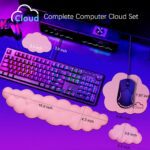 Cloud Wrist Rest Keyboard Palm Rest with Non-Slip Base for Computer Gaming Wrist Rest, YAMJUG Cloud Arm Rest Keyboard Wrist Pad Pink - Image 5