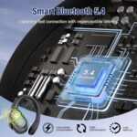 Wireless Earbuds Bluetooth 5.4 Headphones Sports, 75H Stereo Deep Bass Over Ear Buds with Earhooks, Bluetooth Earbuds with 4 ENC Mic, LED Display, IP7 Waterproof Earphone for Running, Black - Image 5