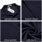 COOFANDY Mens Casual Button Down Shirt Untucked Short Sleeve Strech Wrinkle Free Dress Shirts - Image 6