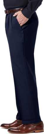 Haggar Men's Premium Comfort Classic Fit Pleat Front Dress Pant (Regular And Big & Tall Sizes) - Image 3