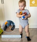 Baby Mid-Crew Socks with Grips (9 Pairs) for 0-7 Years Old Toddler Boy Girl Kids - Image 3