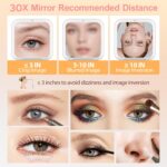 MIYADIVA Compact Mirror, 30X Magnifying Mirror, Pocket Mirror for Purse, Travel Makeup Mirror with 30X/1X Magnification, Travel Essentials Mirror, Precision Tweezers, for Women (Rose Gold) - Image 5