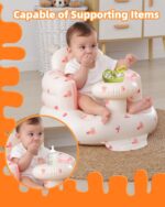 Upgrade Inflatable Baby Seat with Tray for Babies 3-36 Months, Built in Air Pump Bumbo Seat with Tray, Load-Capable Baby Chair Sit Me up Floor Seat for Baby, Learning to Sit&Feeding - Image 3