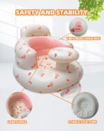 Upgrade Inflatable Baby Seat with Tray for Babies 3-36 Months, Built in Air Pump Bumbo Seat with Tray, Load-Capable Baby Chair Sit Me up Floor Seat for Baby, Learning to Sit&Feeding - Image 4