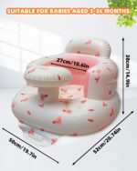 Upgrade Inflatable Baby Seat with Tray for Babies 3-36 Months, Built in Air Pump Bumbo Seat with Tray, Load-Capable Baby Chair Sit Me up Floor Seat for Baby, Learning to Sit&Feeding - Image 7
