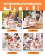 Upgrade Inflatable Baby Seat with Tray for Babies 3-36 Months, Built in Air Pump Bumbo Seat with Tray, Load-Capable Baby Chair Sit Me up Floor Seat for Baby, Learning to Sit&Feeding - Image 8