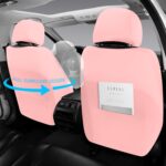 NS YOLO Leather Car Seat Covers Full Set, Universal Fit for Cars Trucks,SUVs,Waterproof Car Seat Protector,Automotive Seat Covers for 5 Seats (Pink, Full Set(Front and Rear-5 Seats)) - Image 5