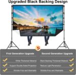 Outdoor Projector Screen with Stand, TOWOND 120 inch Portable Projector Screen Black Backing, Indoor Projection Screen 16:9 4K HD Wrinkle-Free Movie Screen with Carry Bag for Backyard Movie Night - Image 5