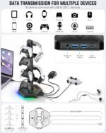Kytok Headset And Controller RGB Stand for Xbox/ PS5/ PS4 Controller, Headphone & Remote Holder for Desk with 9 RGB Lights & 2 USB 3.0 Ports, Gaming Organizers & Storage Accessories for Gaming Gift - Image 5
