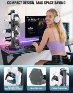 Kytok Headset And Controller RGB Stand for Xbox/ PS5/ PS4 Controller, Headphone & Remote Holder for Desk with 9 RGB Lights & 2 USB 3.0 Ports, Gaming Organizers & Storage Accessories for Gaming Gift - Image 6