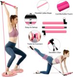 LALAHIGH Portable Home Gym System for Men and Women:Push Up Board, Pilates Bar & 20 Fitness Accessories with Resistance Bands and Ab Roller Wheel-Professional Strength Training Exercise - Image 6