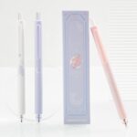 KaCo Gel Pens Cute Stationery 3 Pieces 0.5mm Fine Point, Quick Drying Pens for Journaling Aesthetic Office Supplies, 2 Black Ink and 1 Coral Ink - Image 7